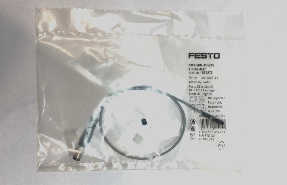 Festo SMT-10M-PS-24V-E-0.3-L-M8D Proximity Switch 551375
