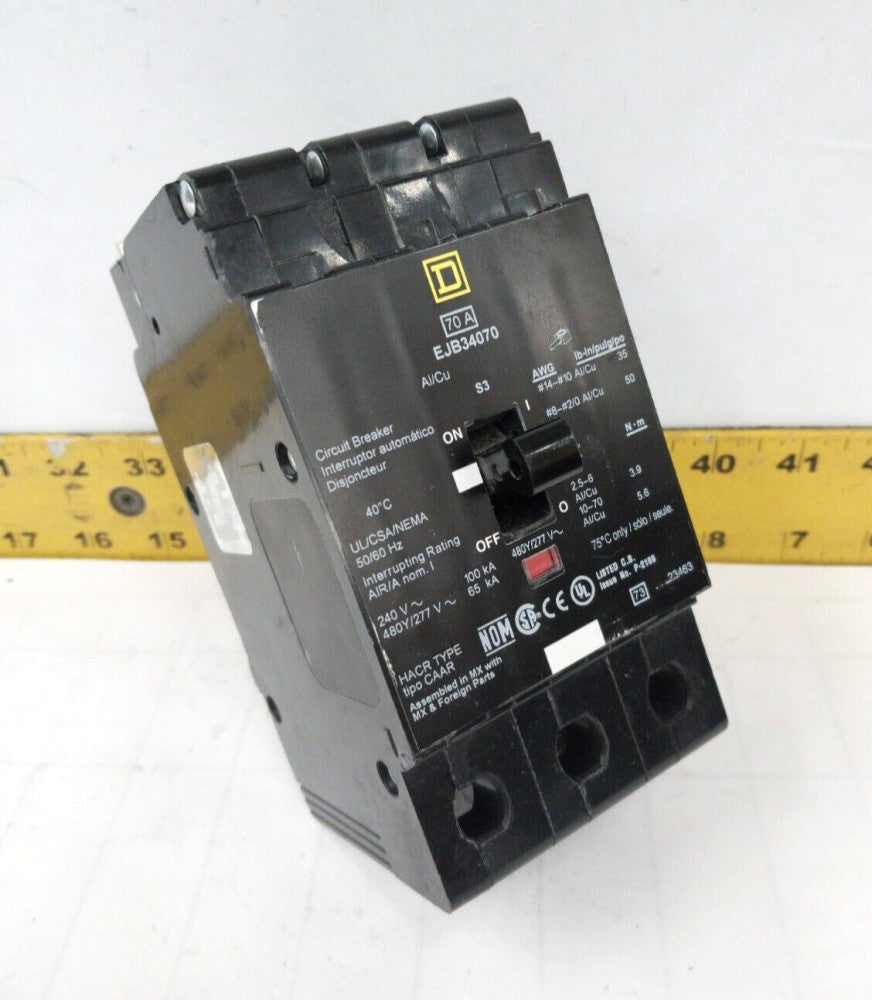 Square D 70 Amp Bolt-On Circuit Breaker 480Y/277 VAC 3 Pole  EJB34070
