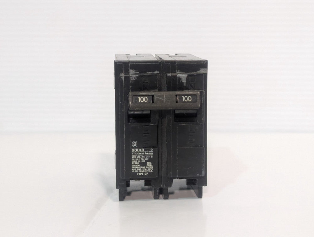 Gould I‑T‑E Q2100 Type QP circuit breaker, 100A, 120/240VAC, 2 pole, 10kAIC