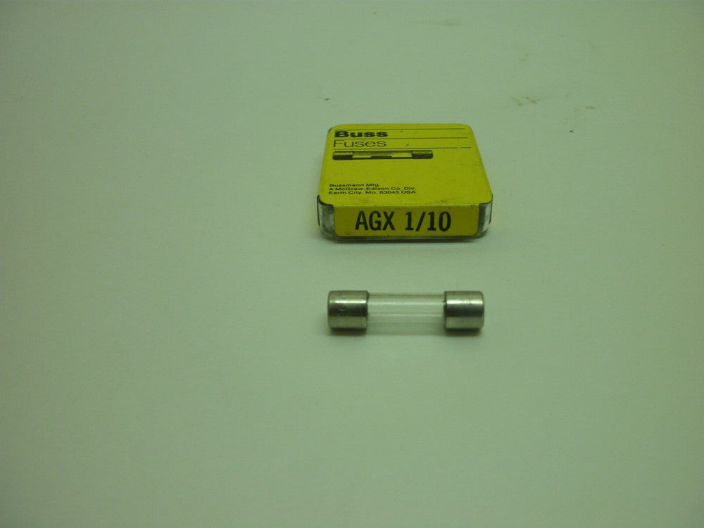 BUSSMANN AGX 1/10 FAST-ACTING GLASS FUSE 1/10 AMP 250V 1-(PACK OF 5) NEW IN BOX