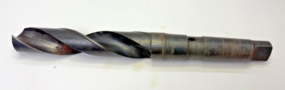 #4 MORSE TAPER SHANK 1-9/32" DRILL BIT, SPIRAL 2 FLUTE, OAL 12-1/4"