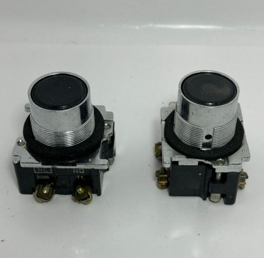 (Lot of 2) Eaton 10250T101 Standard Push Button Operator 30mm Black