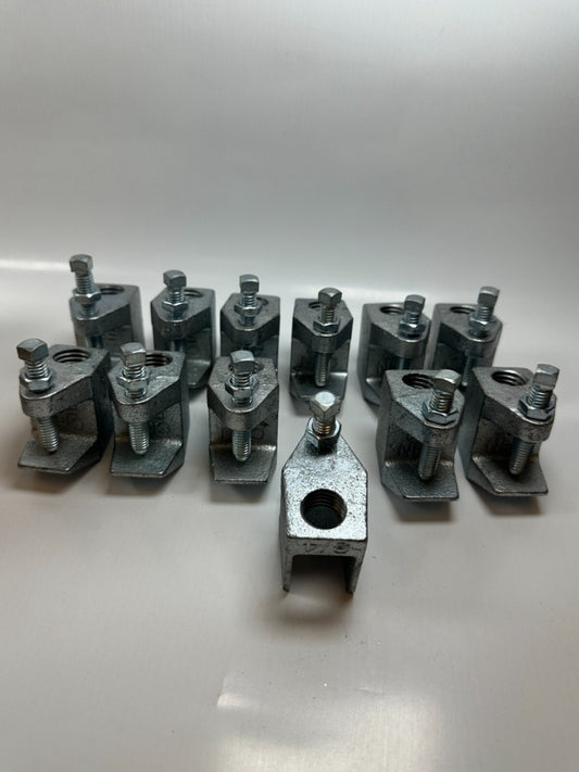 3/4" CHN E62 3/4-10 Beam Clamps Electro Galvanized 7/8" Opening (Lot of 12) NEW