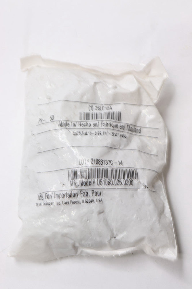 (50-Pk) Fabory Flat Socket Head Cap Screw #1-72 x 1/4" U07566.007.0025
