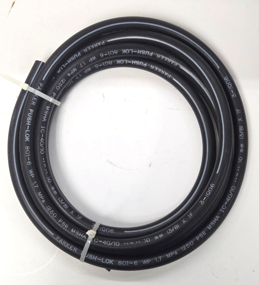 PARKER 3/8" PUSH LOK HOSE 801-6 WP 152" OAL 250PSI MSHA 10 40/10