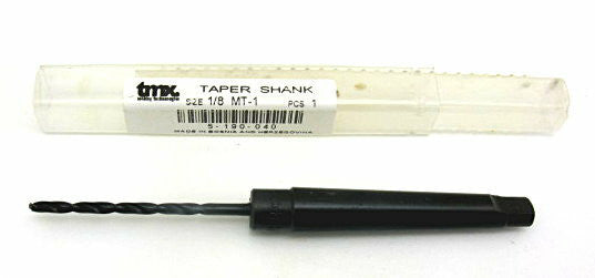 1/8" Black Oxide High Speed Steel 1MT Taper Shank 118 Drill Bit 