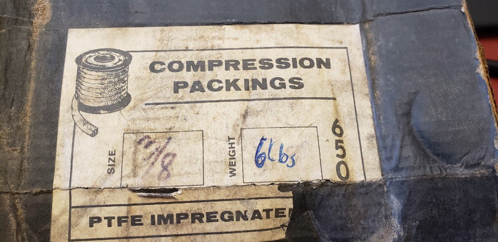 COMPRESSION  PTFE Gland Packing 3/8" 44 FEET PTFE Pump & Valve Gland Packing