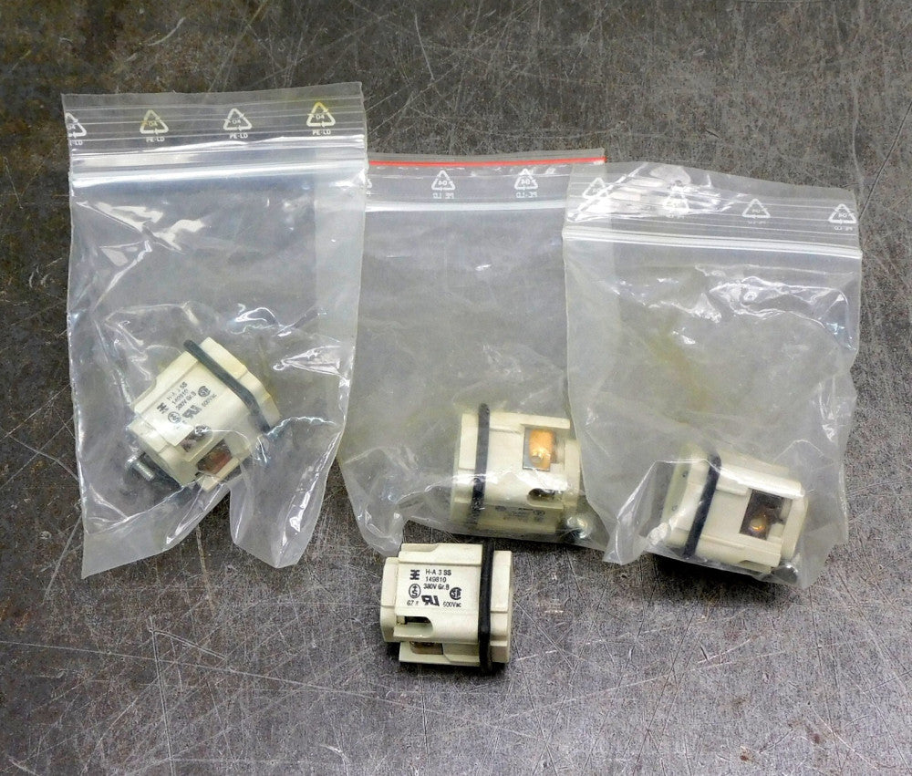 Weidmuller H-A 3SS Male Connector 600V AC 4-Pin Lot of Four (4)