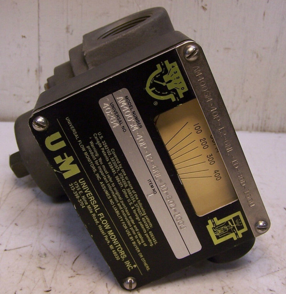 NEW 1 1/2" UNIVERSAL FLOW MONITORS AM400SM-40P-12-6NL-ID-80D-100U FLOW METER 