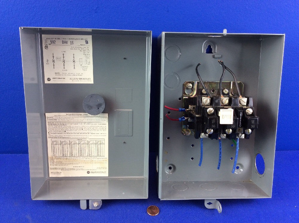 ALLEN BRADLEY 592-BAV-16 3-POLE OVERLOAD RELAY 40A 3PH