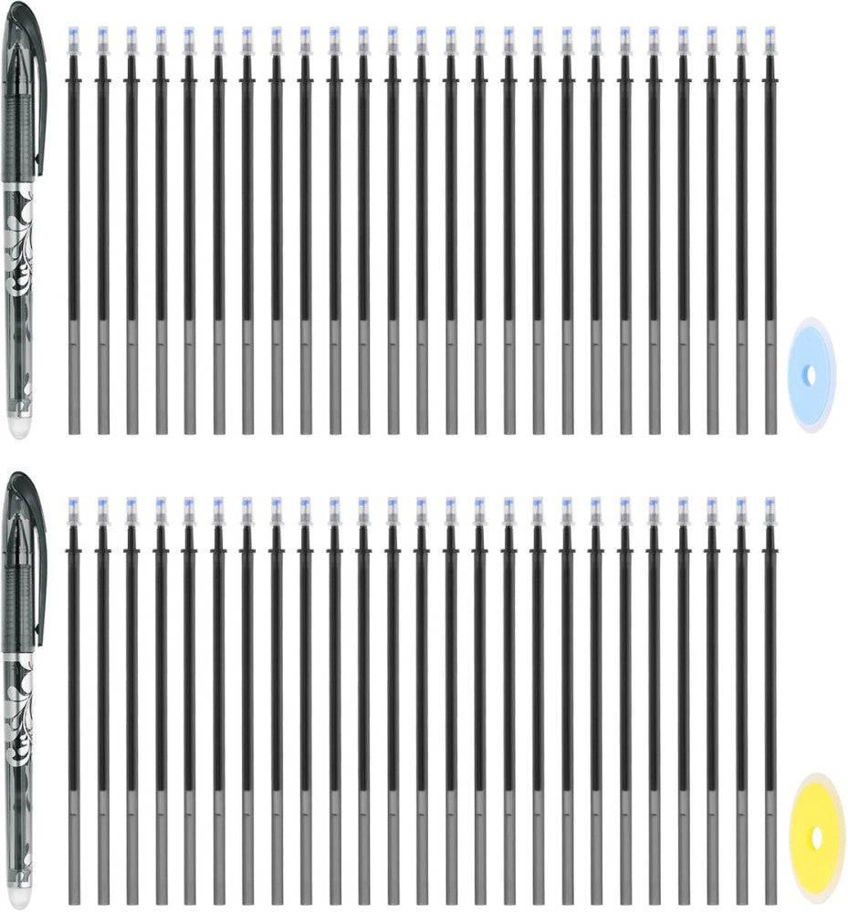 2Pcs Erasable Gel Pens with 50 Refills & 2 Erasers, 0.5Mm Heat Erasable Pens for