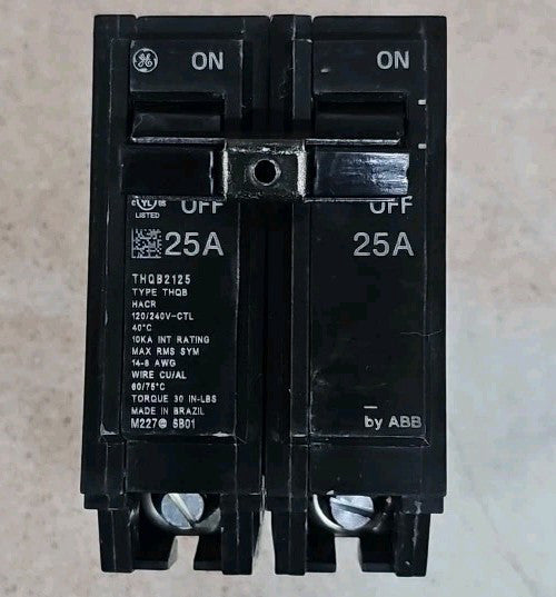 NTO GE THQB2125 Circuit Breaker 25 Amp 2 Pole 120/240 Vac NNT