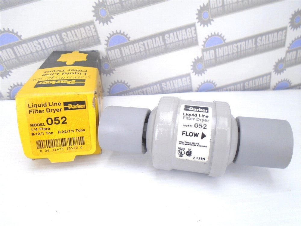 Parker - 052 - Liquid line FILTER DRYER - 1/4" Flare - 500 PSIG - (NEW in BOX)