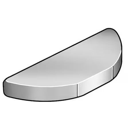 Zoro Select Wwg-Wkc-003 Woodruff Key, 1/8 X 1/2 In Key Size, 3 Sae Number,
