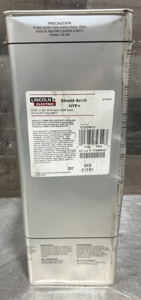 Lincoln Electric 50lbs Electrodes 5/32  x 14  E7010-P1 Nos Surplus. Tins Dented