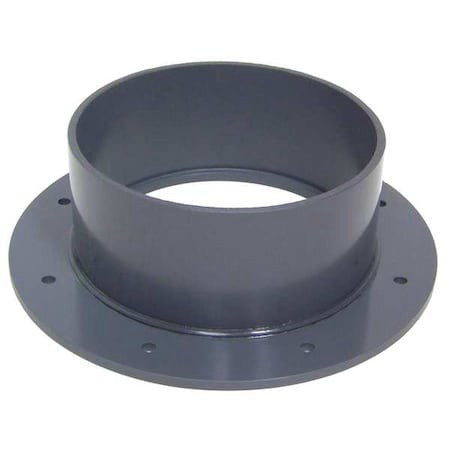 Plastic Supply Pvcf08 Flange Adapter, 8 In Duct Dia, Type I Pvc, 12" L, 3-1/4" H