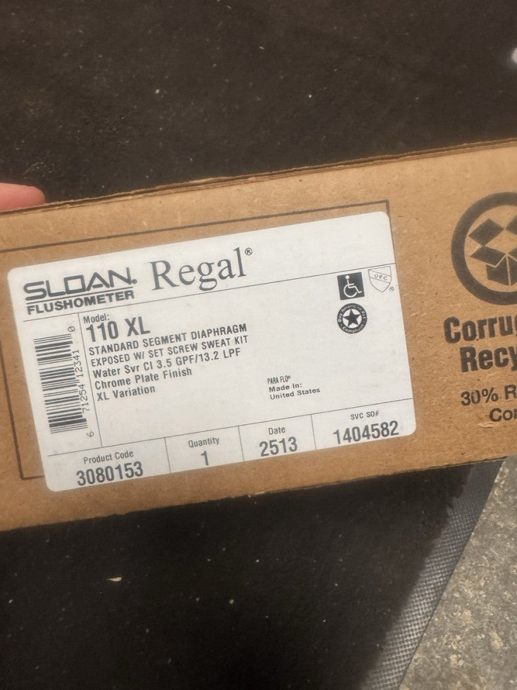Sloan Flushometer  3080101  REGAL 110 XL Closet Flush Valve -  3.5 GPF/13.2LPF
