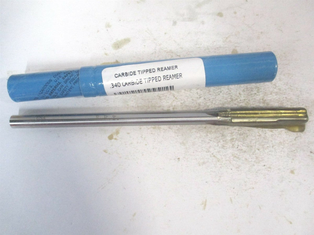 (2400-340) 0.34" x 1-1/2" x 6" Straight Shank Carbide-Tipped 8Fl Chucking Reamer