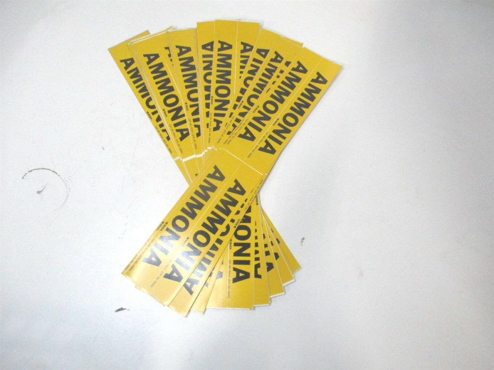Brady (7014-4) 3/4" x 2-3/8" Ammonia Vinyl Adhesive Pipe Marker - Lot of 20