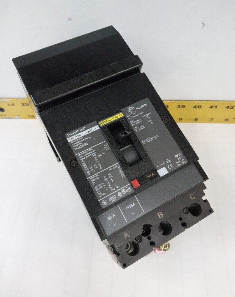 SQUARE D POWERPACT 90 AMP I-LINE CIRCUIT BREAKER 600 VAC 3 POLE  HDA36090