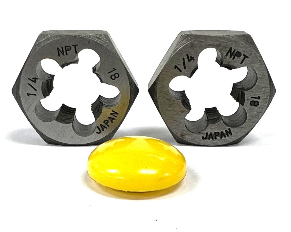 NPT PIPE HEX DIE 1/4"-18 CARTBON STEEL LOT OF 2