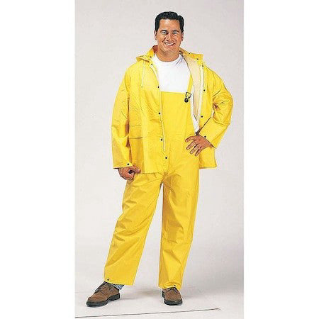 Zoro Select 1320 4Xl Three-Piece Rainsuit, Polyester, Pvc, 0.35 Mm Thick,
