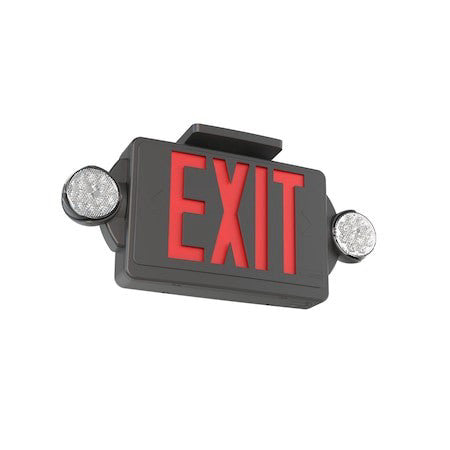 Lithonia Lighting Lhqm Led B R M6 Exit Sign With Emergency Lights, Black, 1