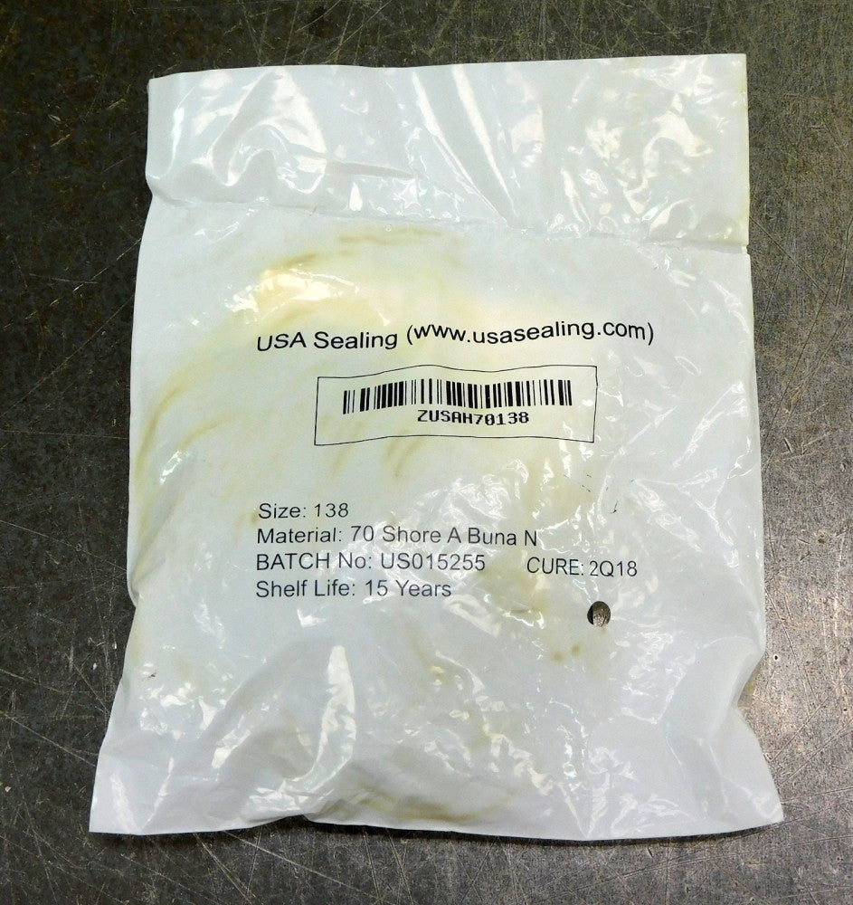 USA Sealing Buna N 138 O-Ring 70A Durometer 2-1/8"ID 2-5/16"OD Lot of Fifty (50)