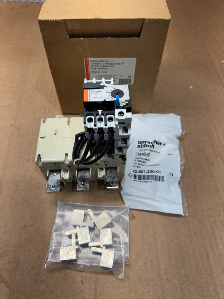 NEW IN BOX SPRECHER + SCHUH 90AMP OVERLOAD RELAY CTA6-90