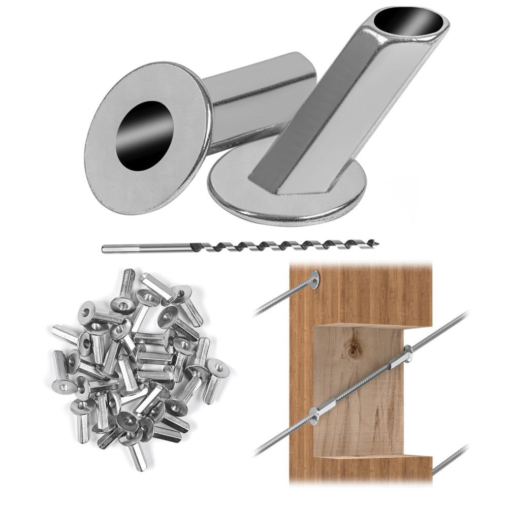 Patent Upgraded 40 Pack 25 30 35 Degree 1/8" to 3/16" Cable Railing Angle Pro...