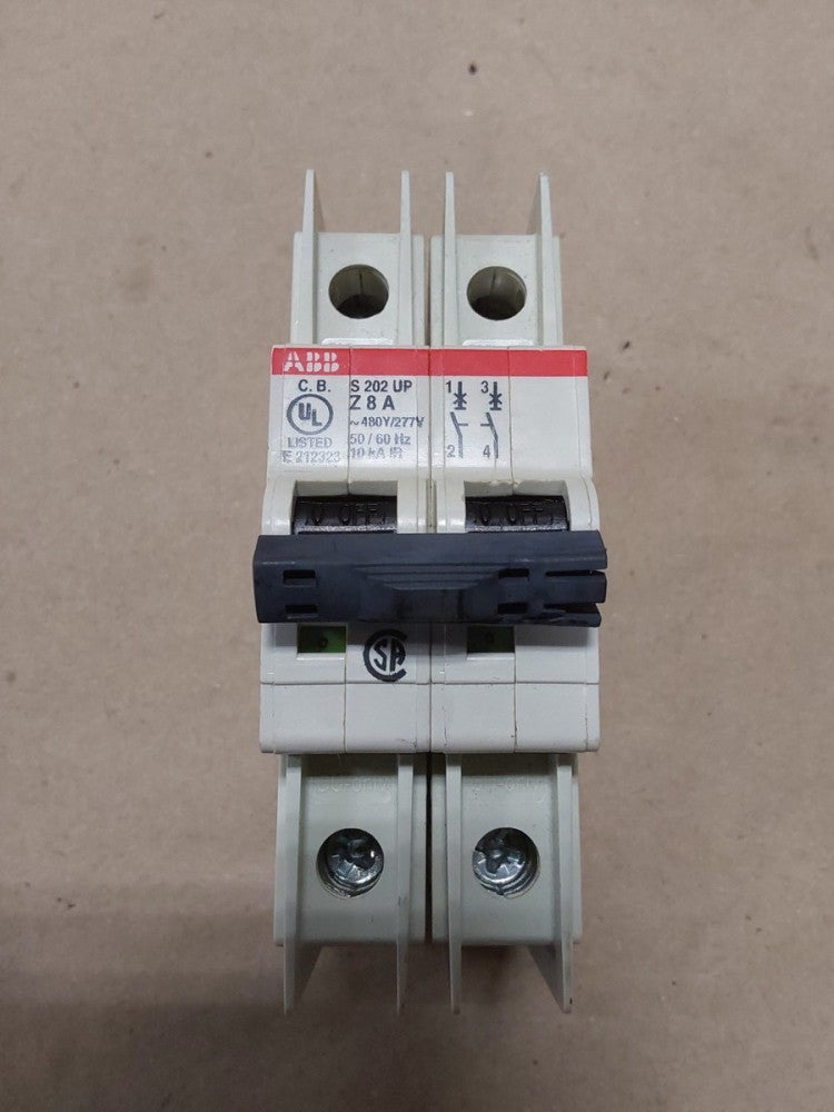 ABB S 202 UP Z 8 A ~480Y/277V 50/60 Hz E212323 Circuit Breaker