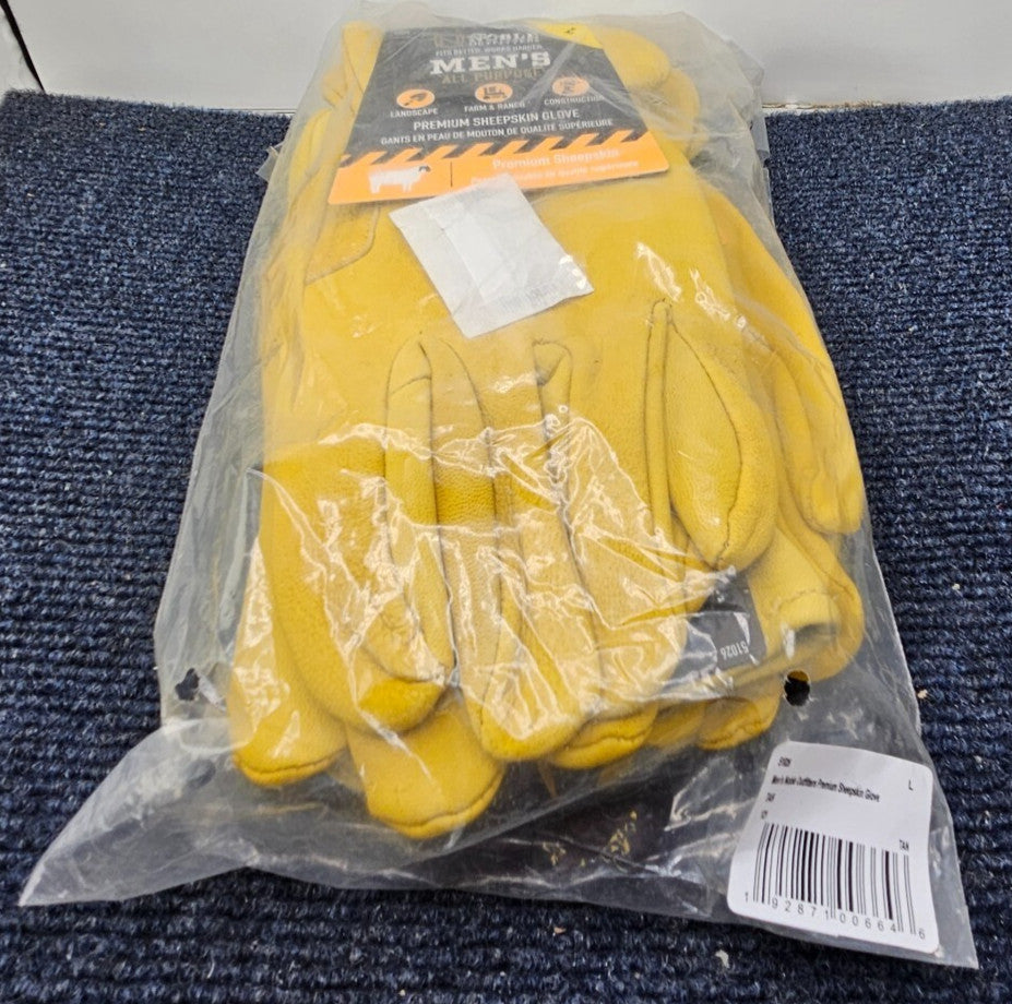 (3 PAIRS) Noble Outfitters 51026 Gloves, Sheepskin Leather, Tan Large