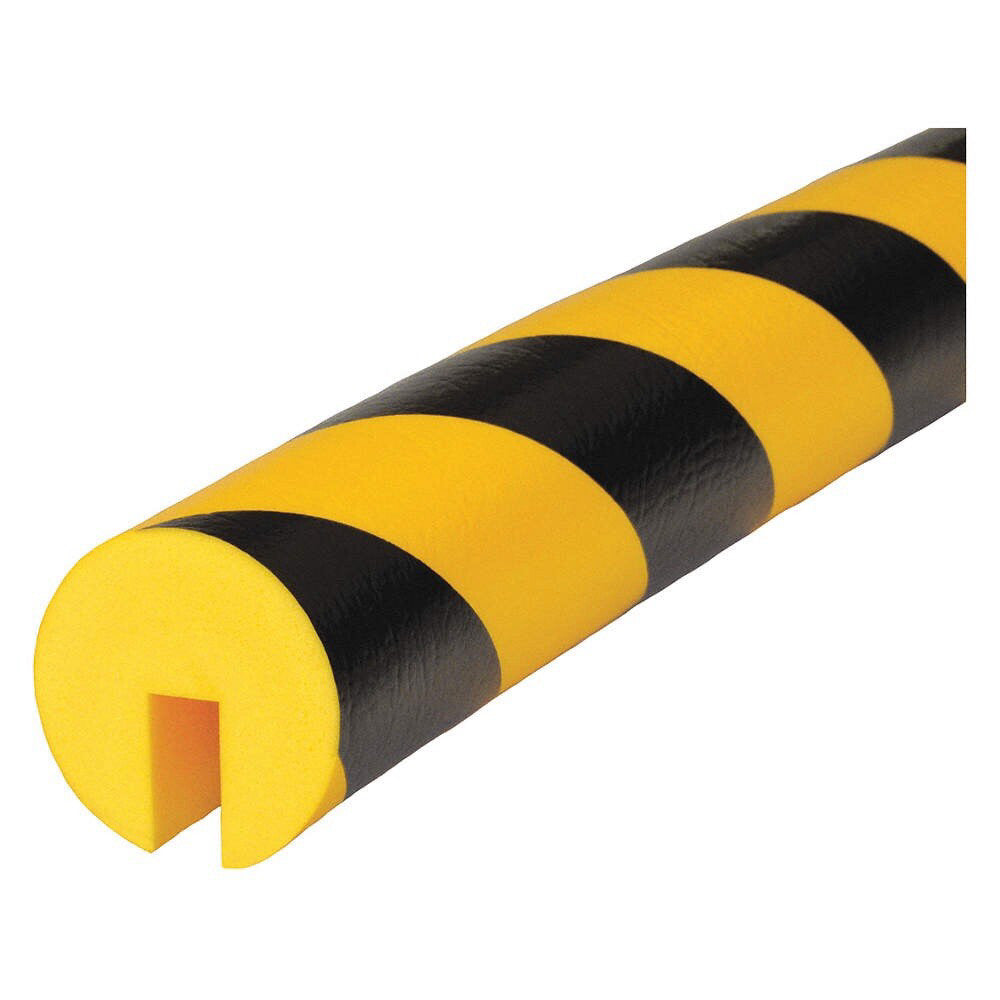 Knuffi 60-6889 Rounded Black/Yellow Pressure Fit No Adhesive Edge Guard 2" x 2"