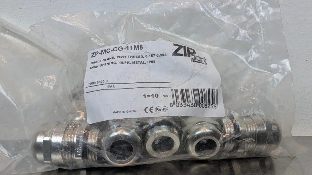 7 Pack Automation Direct ZP-MC-CG-11M8 Cable Gland ZIP Port PG11 Thread 0.157-0.