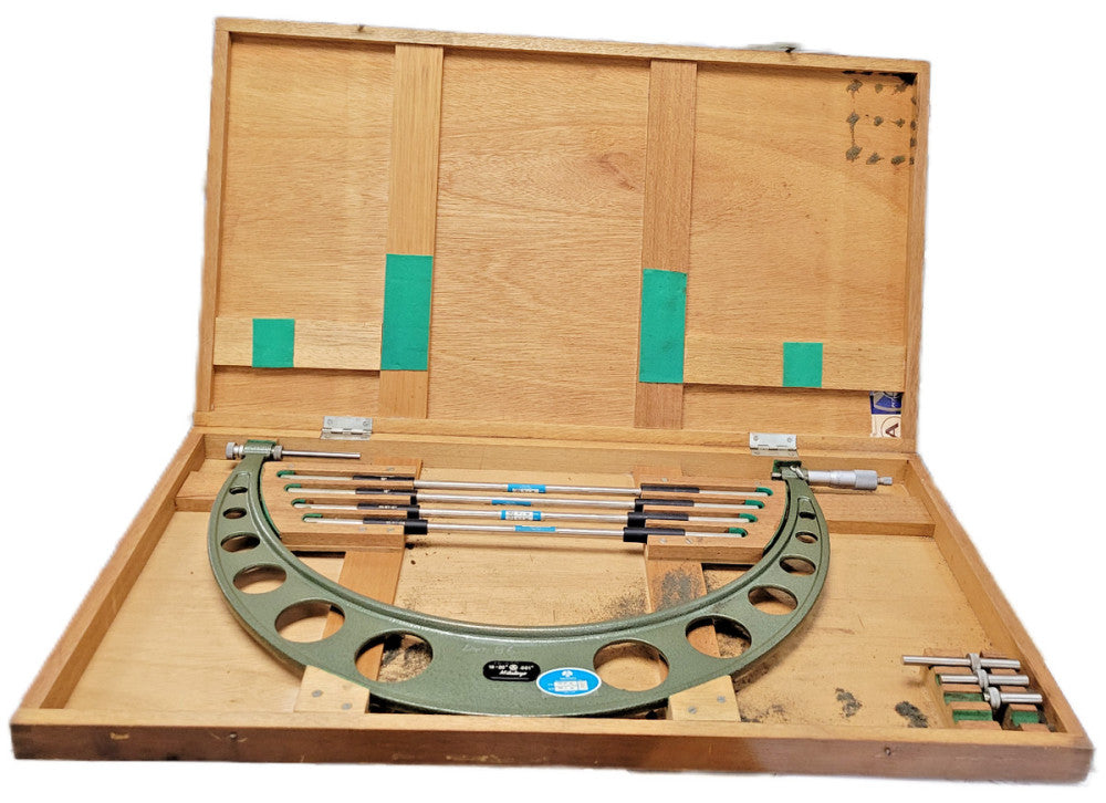 MITUTOYO 16"-20" RANGE .001" GRADUATION OUTSIDE MICROMETER 167 SET W/4 ANVILS