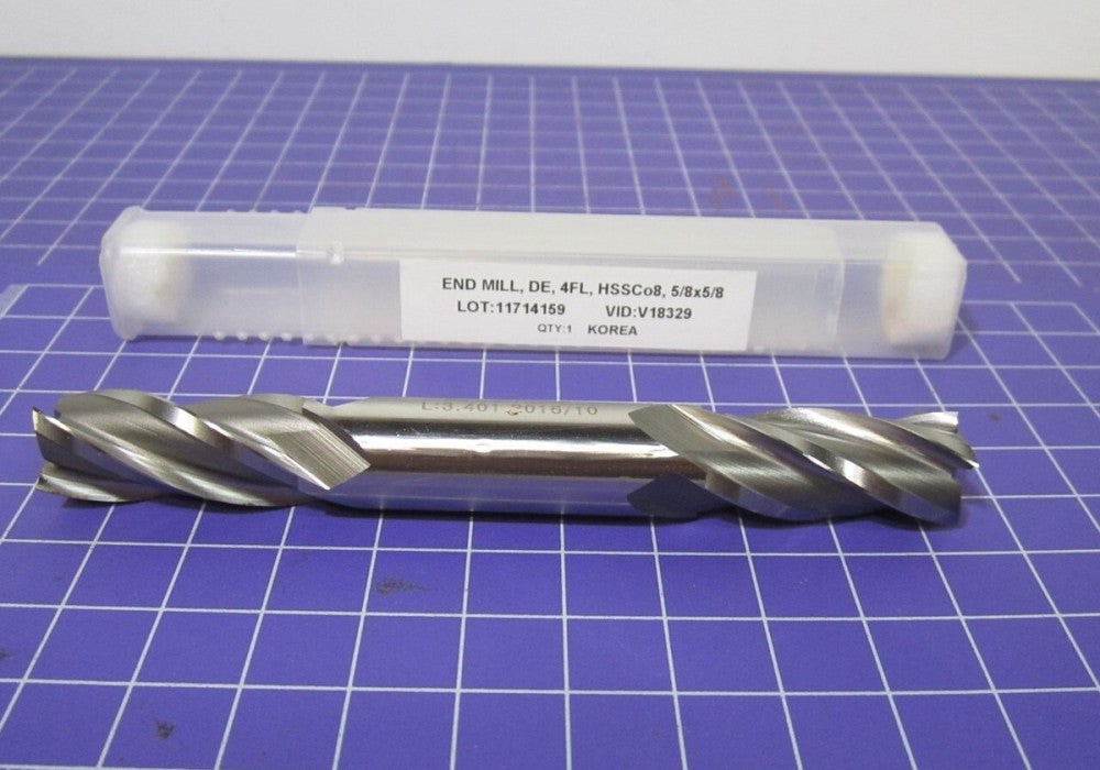 Value Collection (27714) 5/8" Square Double End Mill 4F 1-3/8" LOC HSSCo8