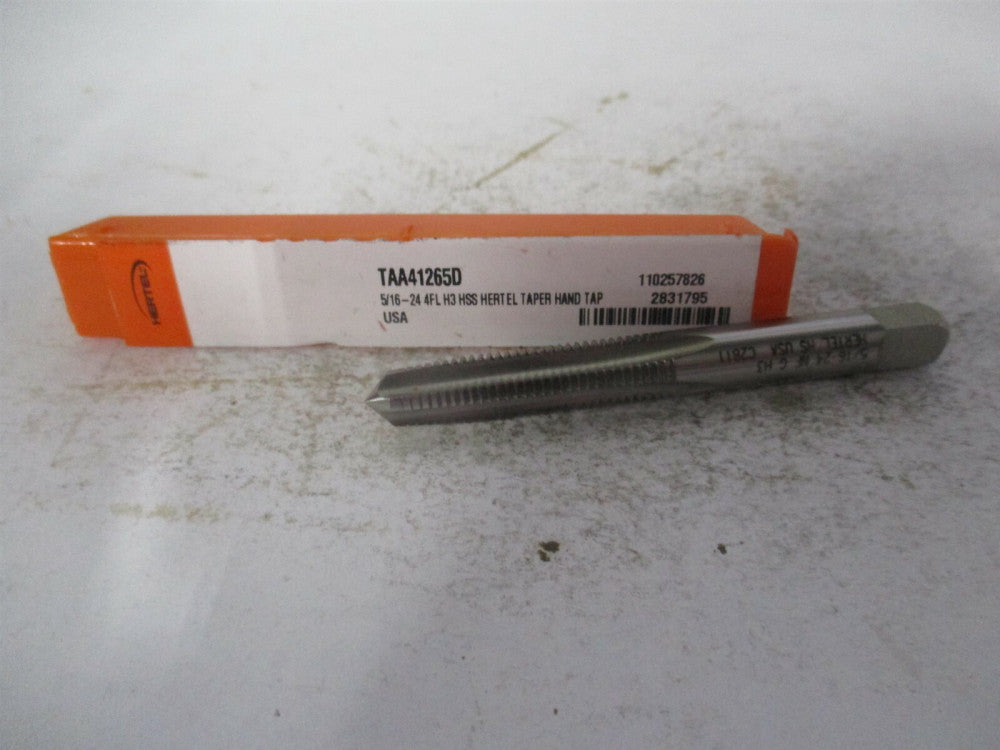 (K008408AS) 5/16-24 High Speed Steel RH 4-Flute Straight Flute Taper Hand Tap 