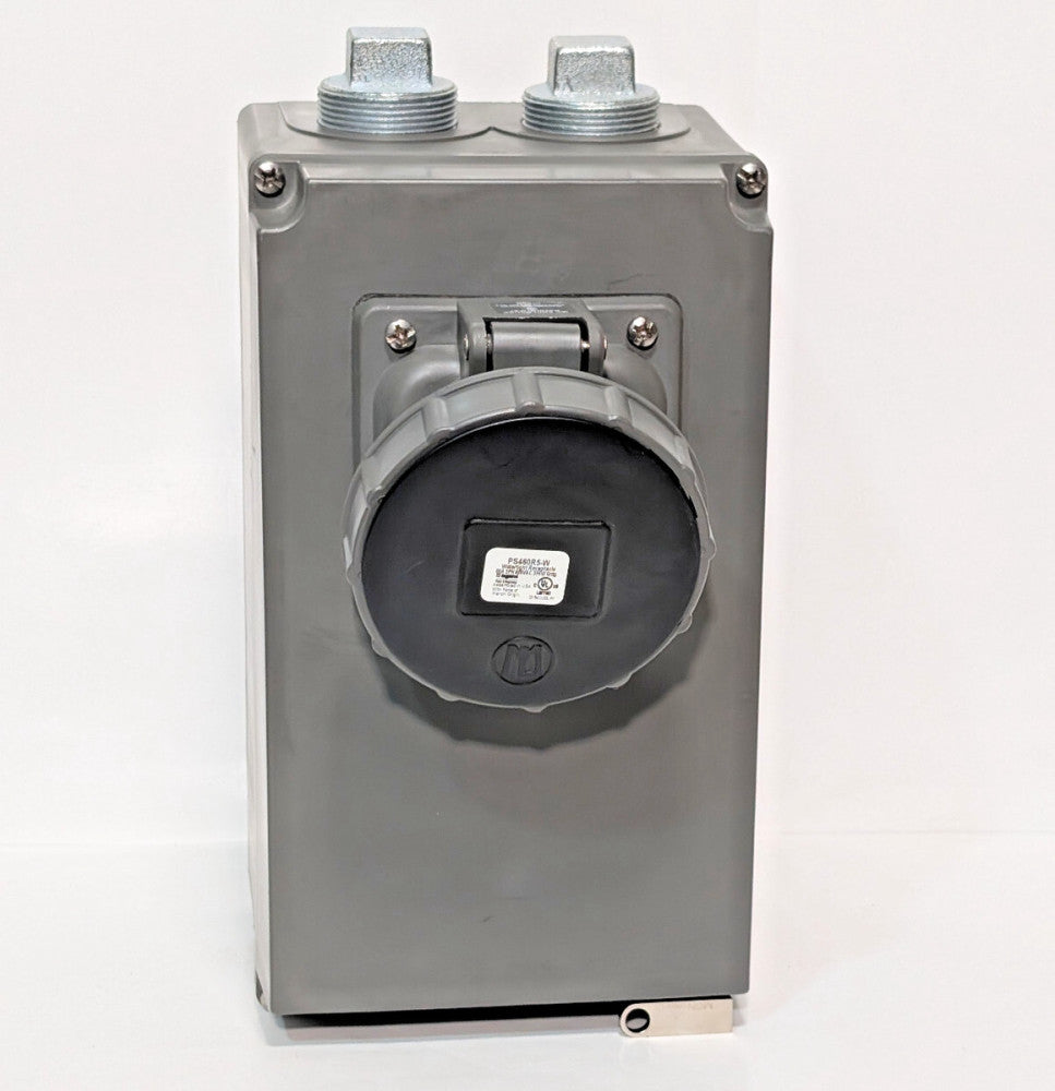 Pass & Seymour PS460R5-W Watertight 4-Way Receptacle, 60A, 3P, 600VAC, Enclosure