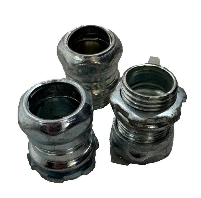 THOMAS & BETTS 1/2" STEEL COMPRESSION FITTING CONNECTOR, LOT OF 3