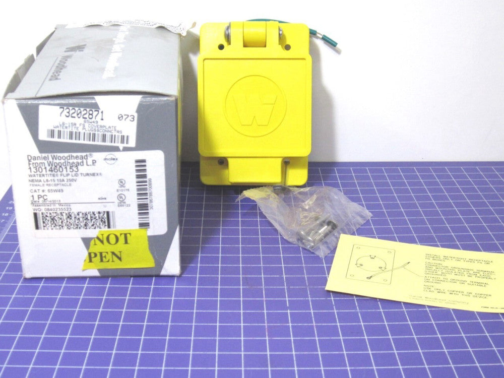 Woodhead 1301460153 L6-15R NEMA Water Resistant Receptacle Power 15A 250V