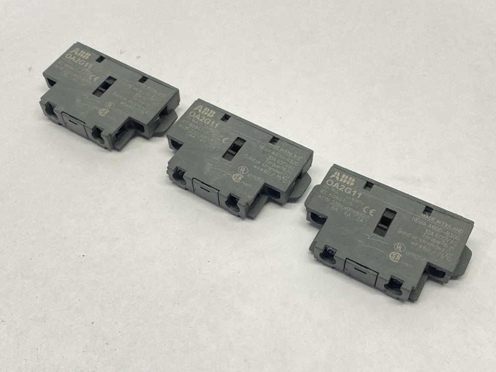 ABB 1SCA022379R8100 Auxiliary Contact Block OA2G11 LOT OF 3