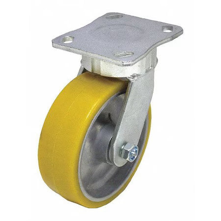 Zoro Select P24s-Ua080kp-14 Plate Caster,1760 Lb. Load,Yellow Wheel