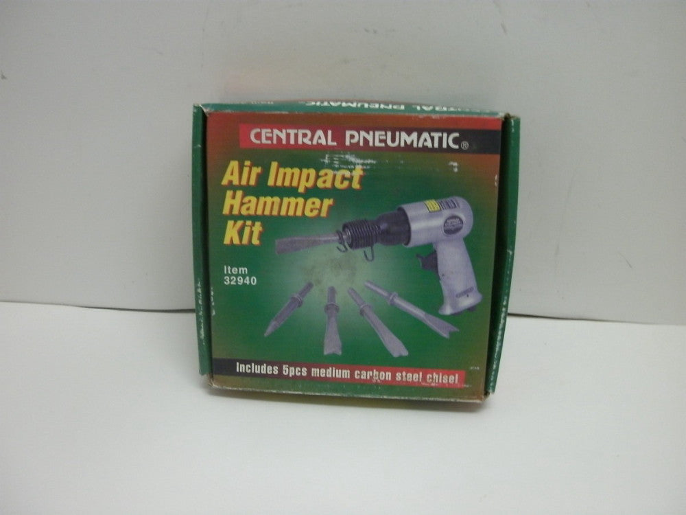 CENTRAL PNEUMATIC 32940 AIR IMPACT HAMMER KIT W/5PCS CARBON STEEL CHISEL NIB