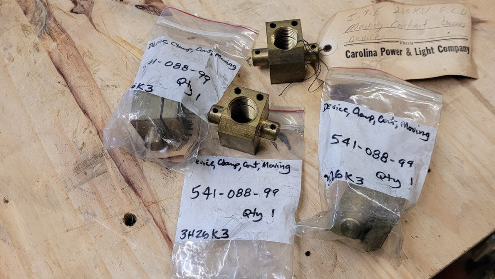 NOS Lot Of 4 Brass ITE 541-088-99 230kV GCB Moving Contact Clamping Devices