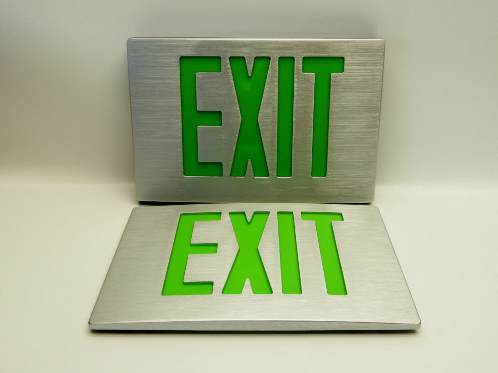 Fulham FHEX22-G-EM Dye Cast Aluminum Green Letter LED Exit Sign READ