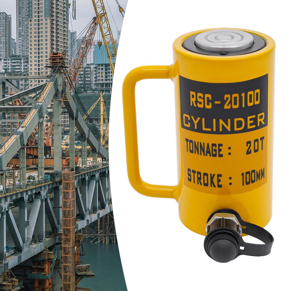44092lbs/20T Hydraulic Cylinder Jack,100mm/4" Hydraulic Lifting Cylinder Yellow!