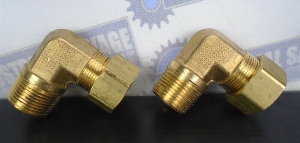 Lot of 2 - PARKER - 6LF97 Brass Elbow Compression X MNPT - 3/4" Tube & Pipe