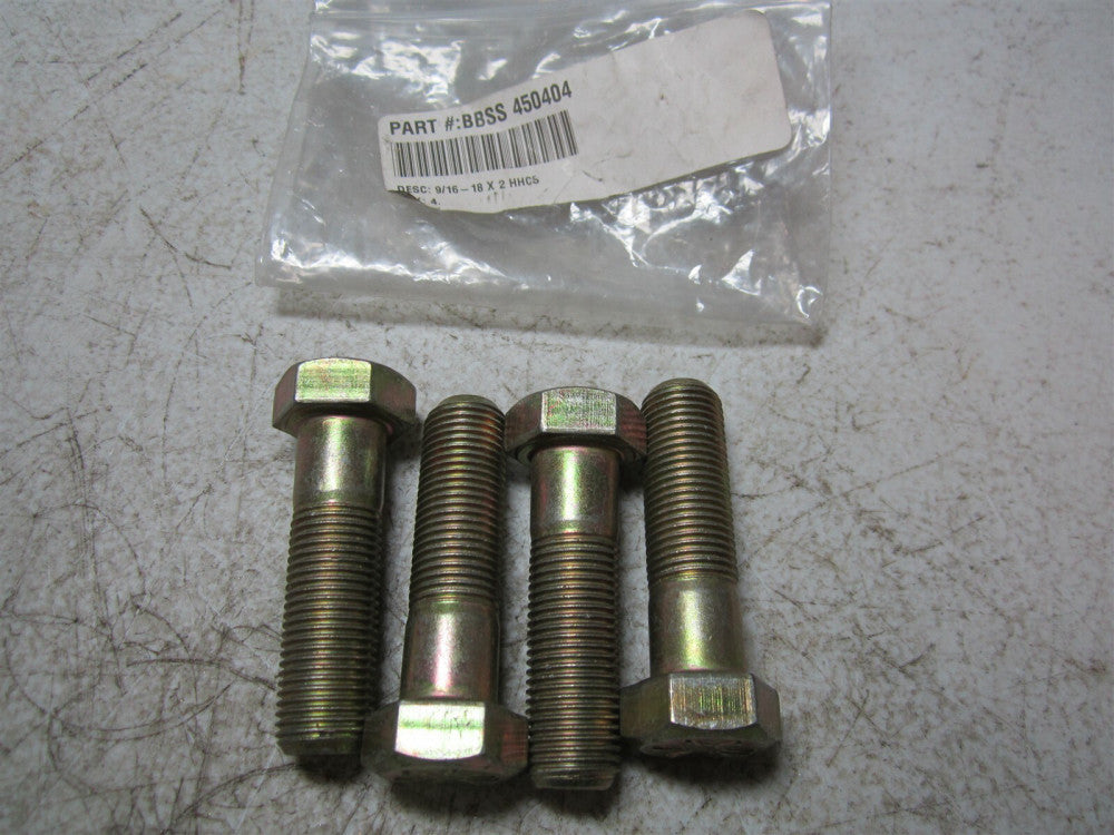 Brighton Best (450404) 9/16" - 18 Diameter 2" OAL Hex Cap Screw - Pack of 4