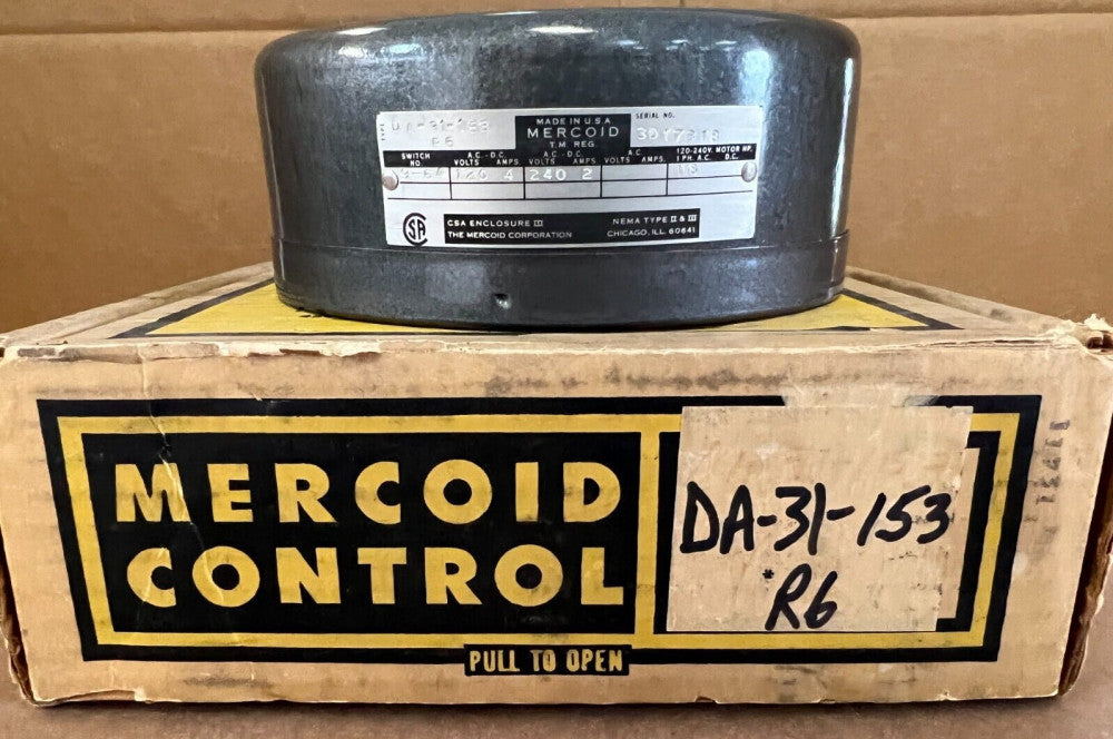 MERCOID CONTROL PRESSURE SWITCH, DA-31-153-R6,  MAKE OFFER!
