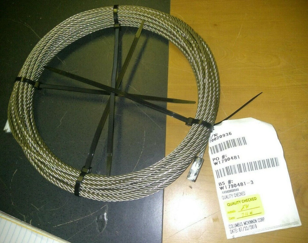NEW COLUMBUS MCKINNON ROPE AND FERRULE ASSEMBLY 20020936